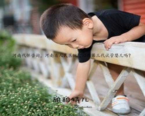 河南代怀咨询，河南省人民医院可以做第三代试管婴儿吗？